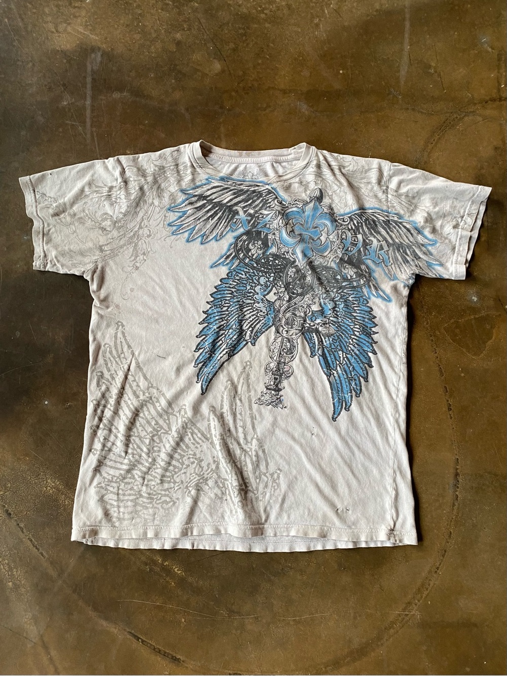 VTG Y2K Xzavier Affliction Style Grunge Graphic T-Shirt
